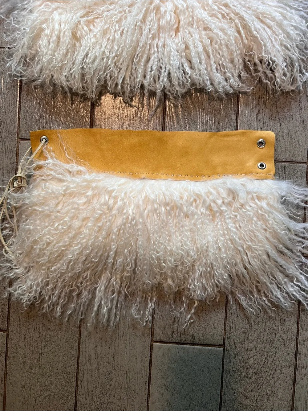 Authentic Custom handcrafted lamb fur boot toppers or foot/ankle adornment